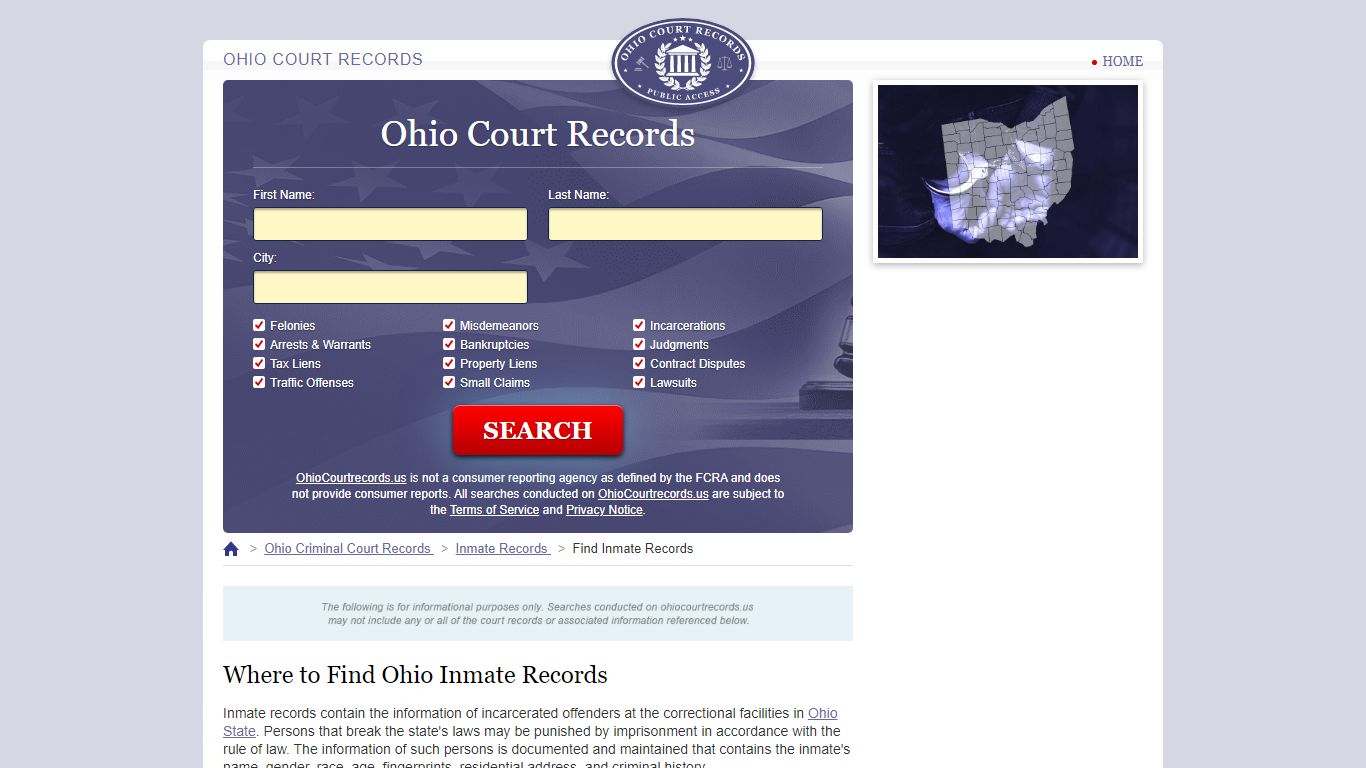 Ohio Inmate Search | OhioCourtRecords.us